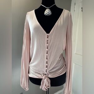 Soft Pink Button-Down Women's Top